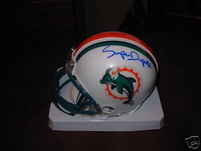 MARK SUPER DUPER signed mini helmet MIAMI DOLPHINS COA - Autographed NFL Mini Helmets