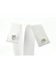 14K White Gold Diamond Push Back Stud Earrings