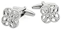 Classically styled rhodium plated Celtic Knot style cufflinks with presentation box