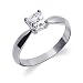 Sterling Silver Womens Band Princess Cut Cubic Zirconia Solitaire Ring Size 10