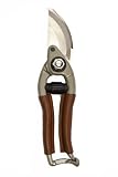 Brook & Hunter SSS-01-L Premium 1-Inch Bypass Garden Pruner with a Leather Wrap Handle