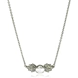 Sorrelli Pewter Crystal Angel Wings Silver-Tone Nec