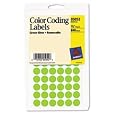 Avery(R) Color-Coding Removable Round Labels, 1/2in. Diameter, Green Glow, Pack Of 800