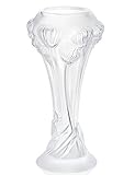 Lalique Vase Button Roses - 13 7/10 in