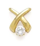 CZ SLIDE PENDANT 2.0CT/FITS 6MM 14K YELLOW GOLD
