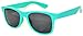 Classic Retro Vintage Nerd Wayfarer Smoke Lens Sunglasses Turquoise Frame