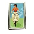 Hand Made Womens Retro "Moped Girl" Business Card Holder