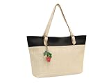 Mellow World Chic Fashion Shoulder Women's Handbag Alicia with cute flower accessories White