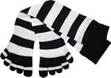 Cotton Socks Knee High Feelmax Basic Toe Socks Black/White Stripe Ladies Shoe size 5 - 10