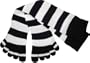 Cotton Socks Knee High Feelmax Basic Toe Socks Black/White Stripe Ladies Shoe size 5 - 10