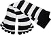 Cotton Socks Knee High Feelmax Basic Toe Socks Black/White Stripe Ladies Shoe size 5 - 10