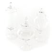 Set of 3 Farm Fresh Clear Glass Finial Lidded Pedestal-Style Jar Containers