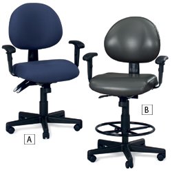 OFM Continuous-Use Task Chair - Black vinyl