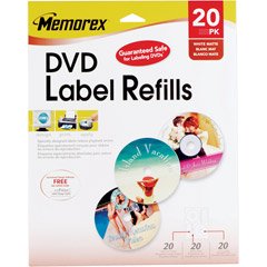 Memorex White Matte DVD Label Refills