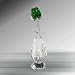 CRYSTAL Decorative LONG STEM EMERALD GREEN ROSE With Vase COLLECTIBLE Figurine