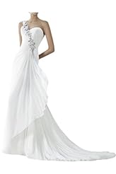 One Shoulder Chiffon 2015   Dress With Ruffles