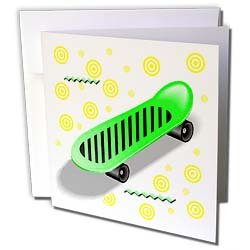 Kids Stuff - Skateboard - Greeting Cards-12 Greeting Cards with envelopes