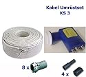 Kabelumr&uuml;stset KS3 Uni Quad LNB, 100 m Koax + Stecker