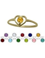14 Karat Yellow Gold Genuine Citrine Solitaire Gem Round Shape Baby Ring