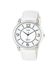 Timex T2N685 Womens White Croco Leather Strap
