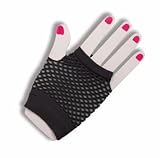 80's Black Short Fishnet Gloves