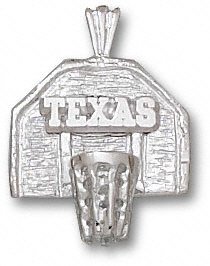 Texas Longhorns Solid Sterling Silver ”TEXAS” Backboard Pendant