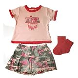 Bon Bebe - Diva In Training 3-Pc Tee with Skirt and Socks, Pink Camo - Available in Various Sizes