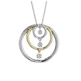 14K Two-Tone Gold Shimmering Diamond Pendant