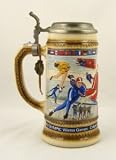 ANHEUSER-BUSCH 1988 WINTER OLYMPIC GAMES LIDDED STEIN