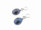 Black Pearl Earring Charms in White Gold by Jude Frances