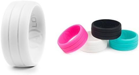 White Ring Size 8-Renegade Active Women's Love Armour Silicone Wedding Ring-Perfect Fit Guarantee on rings-Stylish Design for Women-Best Safety Bands for Conquering Life's Challenges