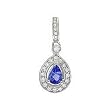 14K White Gold Tanzanite and Diamond Pendant