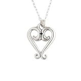 Sterling Silver Heart of Grace Pendant by Bob Siemon, 18"