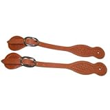 Western Basket Tooled Straight Spur Straps