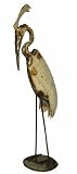 White Crooked Neck Crane : Recycled Metal Garden Art Sculpture
