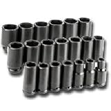 S K Hand Tools (SKT87920) 20 Piece 3/4 Drive SAE Deep 6 Point Impact Socket Set
