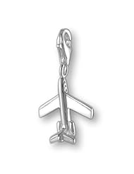 MELINA Charms clip on pendant airplane sterling silver 925