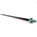 Hand Carved Sono Wood Hair Stick - Marble Painted Double Tier Sphere - Forest Green With Black White And Gold Swirls - 7
