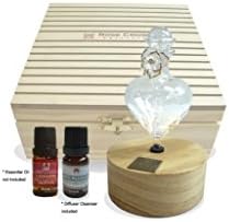 Elegant Handmade Glass Rose With White LED Aromatherapy Diffuser Vaporizer Set