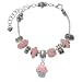 3-D Pink Cupcake with Sprinkles Light Pink Juliet Beaded Bracelet 3-D Pink Cupcake with Sprinkles Light Pink Juliet Beaded Bracelet