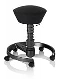 SWOPPER STANDARD 3D-Aktiv-Bürostuhl Hocker Sitzpolster Normal, Farbe schwarz, Federfarbe schwarz, Basis Anthrazit, Fussring mit Speedrollen, Feder SMALL 40 - 80 kg (SWOPS10RSSML)