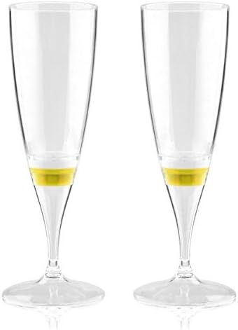 Generic 2pcs Yellow Light LED Champagne Glass Goblet Cup