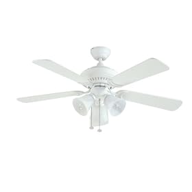 Litex BLR44MWW5LK3 Balmoral 44-Inch Remote Control Adaptable Five-Blade Ceiling Fan, Matte White with Alabaster Glass Light