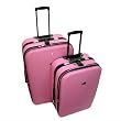 2-teiliges Reisekoffer Confidence Trolley Koffer-Set mit Rollen Pink