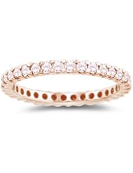 1/3 (0.30-0.35) Cts Natural Pink Diamond Ring in 10K Pink Gold-Eternity