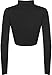 WearAll Womens Turtle Neck Crop Long Sleeve Plain Top