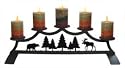 5 Tier Bear, Moose, & Pine Trees Fireplace Pillar Candle Stand Candleholder - Wrought Iron