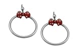 Disney Couture Jewelry - Minnie Mouse - Bow w/ Crystals Hoop Earrings (Red)
