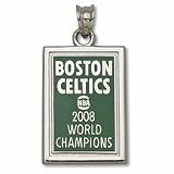 Boston Celtics 7/8 2008 NBA Championship Banner Enameled Pendant - Sterling Silver Jewelry