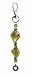 Apparel : Key Chain / Purse Clip - K5 - Murano Style Glass ~ Purple and Lime Twist with Circle Charm